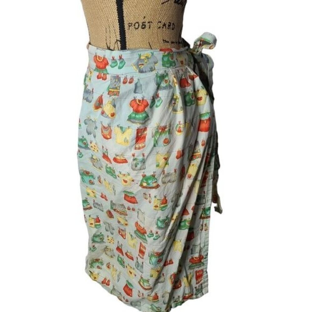 Vintage Half Waist Retro Printed Grannycore Kitchen Apron - Picture 3 of 9
